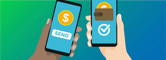 sending and receiving money through an app