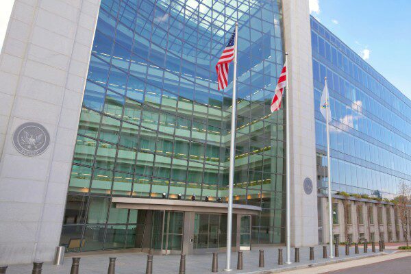 Outside view of the Securities and Exchange Commission building in Washington DC